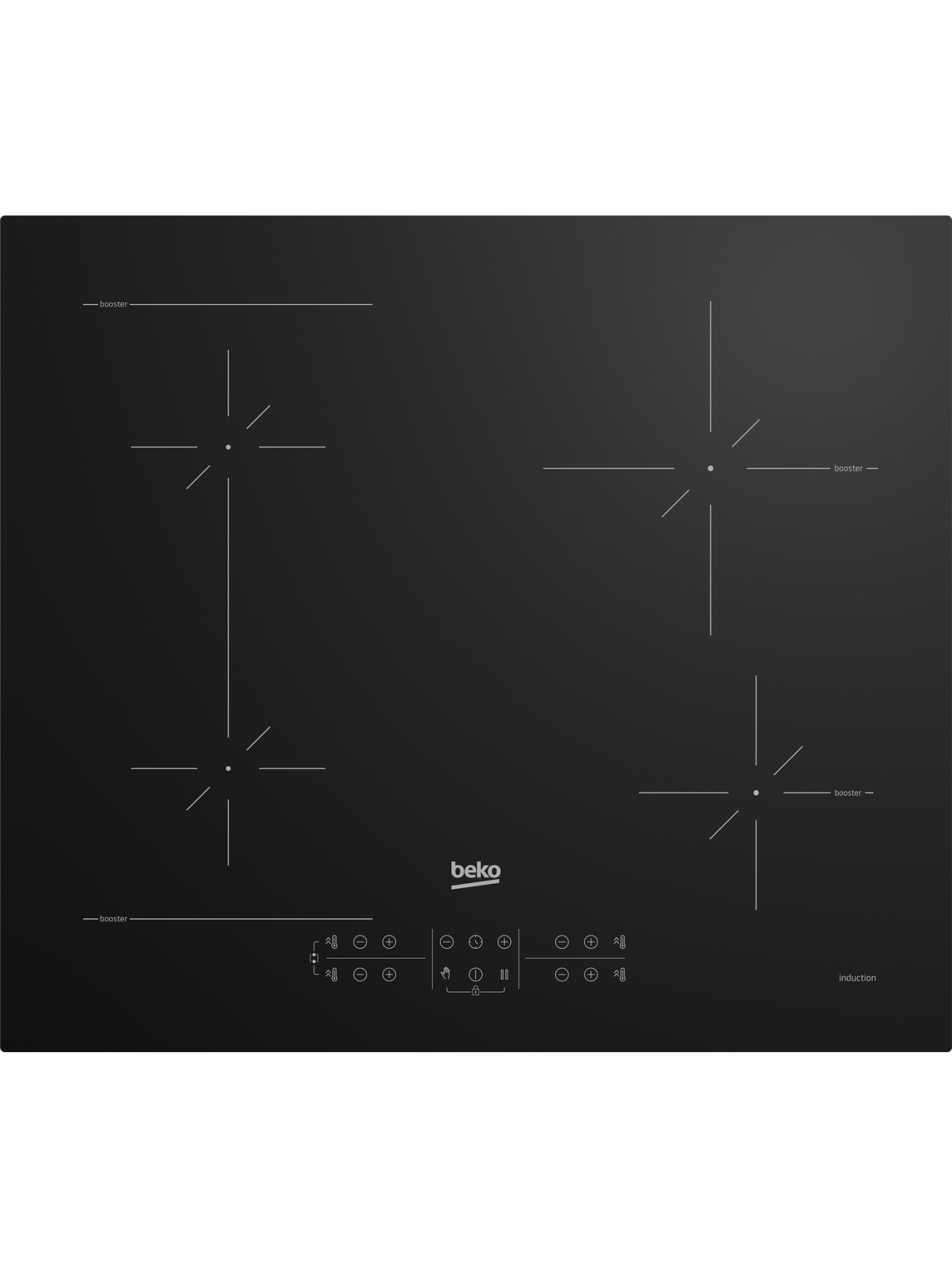 BEKO Hob | HII64200SFMT | Induction | Number of burners/cooking zones 4 | Touch | Timer | Black BEKO Hob | HII64200SFMT | Induction | Number of burners/cooking zones 4 | Touch | Timer | Black