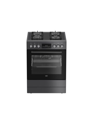 BEKO Cooker | FBM62330GADSN | Hob type Gas | Oven type Electric | Grey | Width 60 cm | Grilling | LED | Depth 60 cm | 72 L BEKO Cooker | FBM62330GADSN | Hob type Gas | Oven type Electric | Grey | Width 60 cm | Grilling | LED | Depth 60 cm | 72 L
