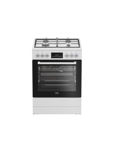 BEKO Cooker | FBM62330GWDTN | Hob type Gas | Oven type Electric | White | Width 60 cm | Grilling | LED | Depth 60 cm | 72 L BEKO Cooker | FBM62330GWDTN | Hob type Gas | Oven type Electric | White | Width 60 cm | Grilling | LED | Depth 60 cm | 72 L