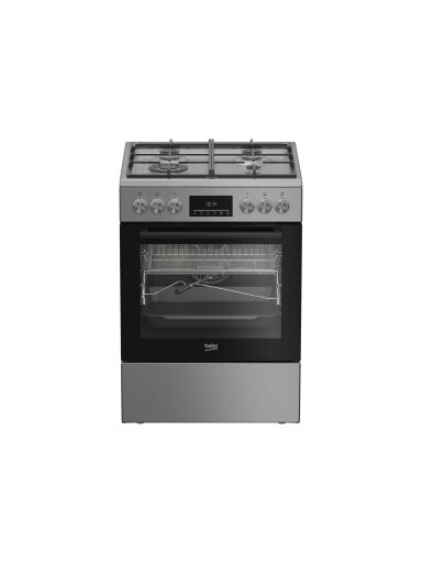 BEKO Cooker | FBMA61330GXDT | Hob type Gas | Oven type Electric | Stainless Steel | Width 60 cm | Grilling | LED | Depth 60 cm | 72 L BEKO Cooker | FBMA61330GXDT | Hob type Gas | Oven type Electric | Stainless Steel | Width 60 cm | Grilling | LED | Depth 60 cm | 72 L