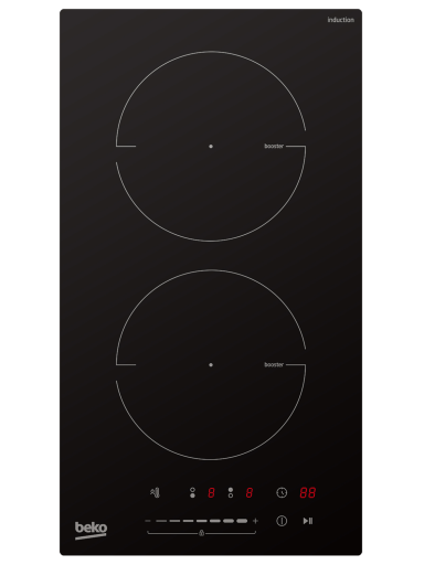 BEKO Hob | HDI32400TO | Induction | Number of burners/cooking zones 2 | Touch control | Timer | Black