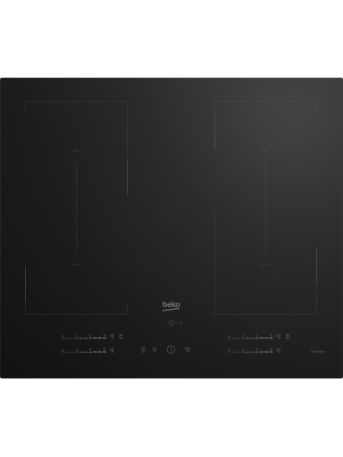 BEKO Hob | HII64720QUF2T | Induction | Number of burners/cooking zones 4 | Touch | Timer | Black BEKO Hob | HII64720QUF2T | Induction | Number of burners/cooking zones 4 | Touch | Timer | Black