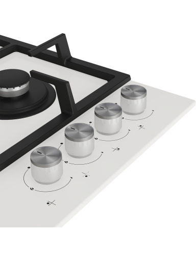 BEKO Hob | HILW64225SW | Gas | Number of burners/cooking zones 4 | Knob | White