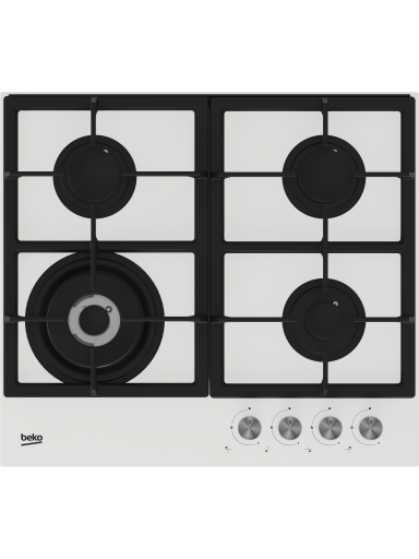 BEKO Hob | HILW64225SW | Gas | Number of burners/cooking zones 4 | Knob | White
