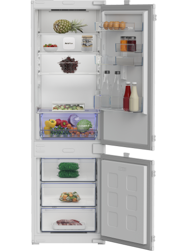 BEKO Refrigerator | B3BCNA294HS | Energy efficiency class E | Built-in | Combi | Height 177.5 cm | No Frost system | Fridge net capacity 194 L | Freezer net capacity 76 L | Display | 37 dB | White BEKO Refrigerator | B3BCNA294HS | Energy efficiency class E | Built-in | Combi | Height 177.5 cm | No Frost system | Fridge net capacity 194 L | Freezer net capacity 76 L | Display | 37 dB | White