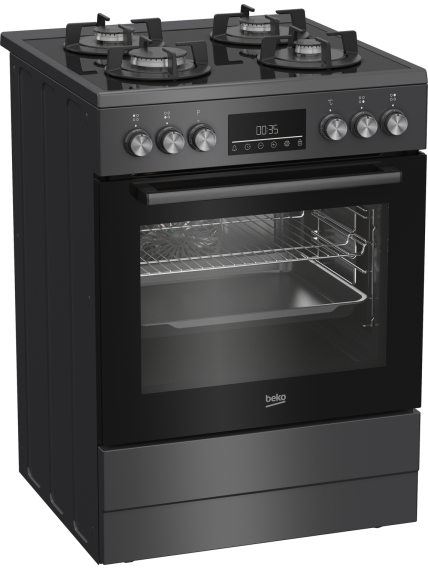BEKO Cooker | FBM62330GADSN | Hob type Gas | Oven type Electric | Grey | Width 60 cm | Grilling | LED | Depth 60 cm | 72 L 4 BEKO Cooker | FBM62330GADSN | Hob type Gas | Oven type Electric | Grey | Width 60 cm | Grilling | LED | Depth 60 cm | 72 L 4