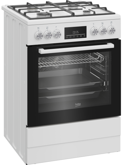 BEKO Cooker | FBM62330GWDTN | Hob type Gas | Oven type Electric | White | Width 60 cm | Grilling | LED | Depth 60 cm | 72 L 5 BEKO Cooker | FBM62330GWDTN | Hob type Gas | Oven type Electric | White | Width 60 cm | Grilling | LED | Depth 60 cm | 72 L 5