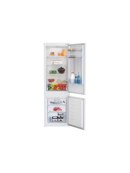BEKO Refrigerator | BCHA275K41SN | Energy efficiency class E | Built-in | Combi | Height 177.5 cm | No Frost system | Fridge net capacity 193 L | Freezer net capacity 69 L | 38 dB | White