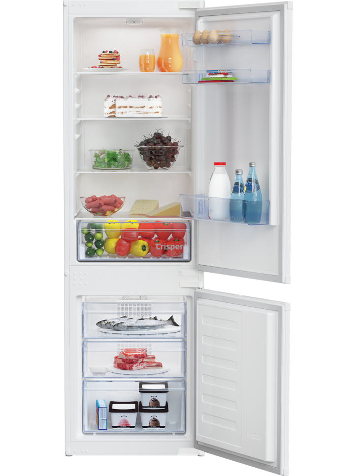 BEKO Refrigerator | BCHA275K41SN | Energy efficiency class E | Built-in | Combi | Height 177.5 cm | No Frost system | Fridge net capacity 193 L | Freezer net capacity 69 L | 38 dB | White 1