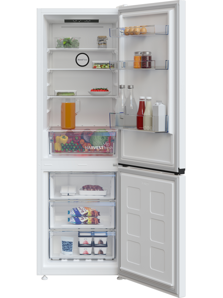 BEKO Refrigerator | B3RCNA344HW1 | Energy efficiency class E | Free standing | Combi | Height 179.6 cm | No Frost system | Fridge net capacity 209 L | Freezer net capacity 92 L | Display | 37 dB | White 6 BEKO Refrigerator | B3RCNA344HW1 | Energy efficiency class E | Free standing | Combi | Height 179.6 cm | No Frost system | Fridge net capacity 209 L | Freezer net capacity 92 L | Display | 37 dB | White 6