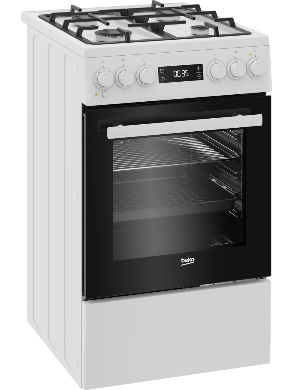 BEKO Cooker | FSM51339DWDS | Hob type Gas | Oven type Electric | White | Width 50 cm | Grilling | LED | Depth 60 cm | 60 L 4