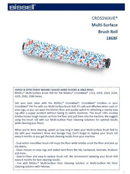 Bissell | CrossWave Multi surface brush roll | No ml | 1 pc(s) 2 Bissell | CrossWave Multi surface brush roll | No ml | 1 pc(s) 2
