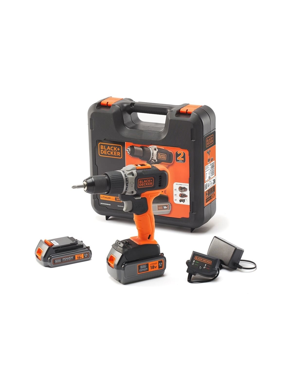 BLACK & DECKER | Cordless Drill/Driver with  2.0 Ah/4.0 Ah Battery | BCD003MEM2K-QW | 18 V | 2.0/4.0 Ah | Lithium