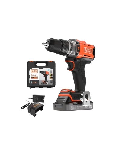 BLACK & DECKER | Cordless Drill Driver | BCD383D1XK-QW | 18 V | 2.0 Ah | Lithium