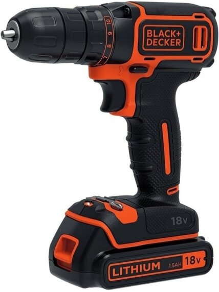 BLACK & DECKER Cordless Drill | BDCDC18B-QW | 18 V | 2x 1.5 Ah | Li-Ion 1