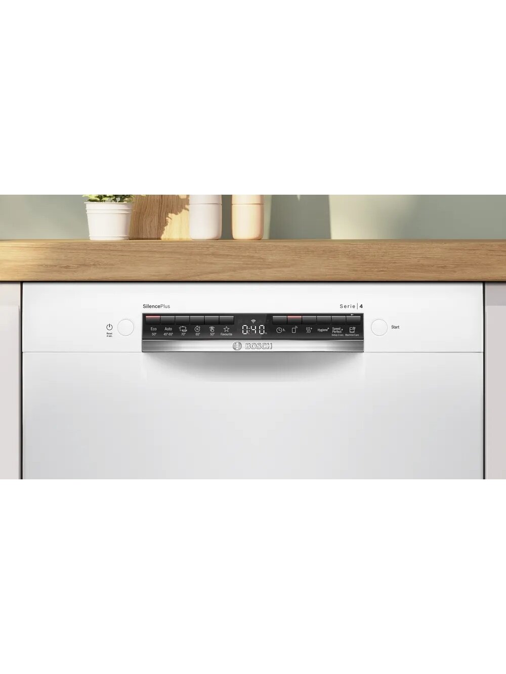 Bosch Dishwasher | SMU4HMW02S | Built-in | Width 60 cm | Number of place settings 14 | Number of programs 6 | Energy efficiency class D | Display | AquaStop function | White 8 Bosch Dishwasher | SMU4HMW02S | Built-in | Width 60 cm | Number of place settings 14 | Number of programs 6 | Energy efficiency class D | Display | AquaStop function | White 8