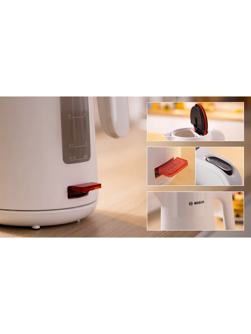 Bosch Kettle | TWK2M161 MyMoment | Electric | 2400 W | 1.7 L | Plastic | 360° rotational base | White 3 Bosch Kettle | TWK2M161 MyMoment | Electric | 2400 W | 1.7 L | Plastic | 360° rotational base | White 3