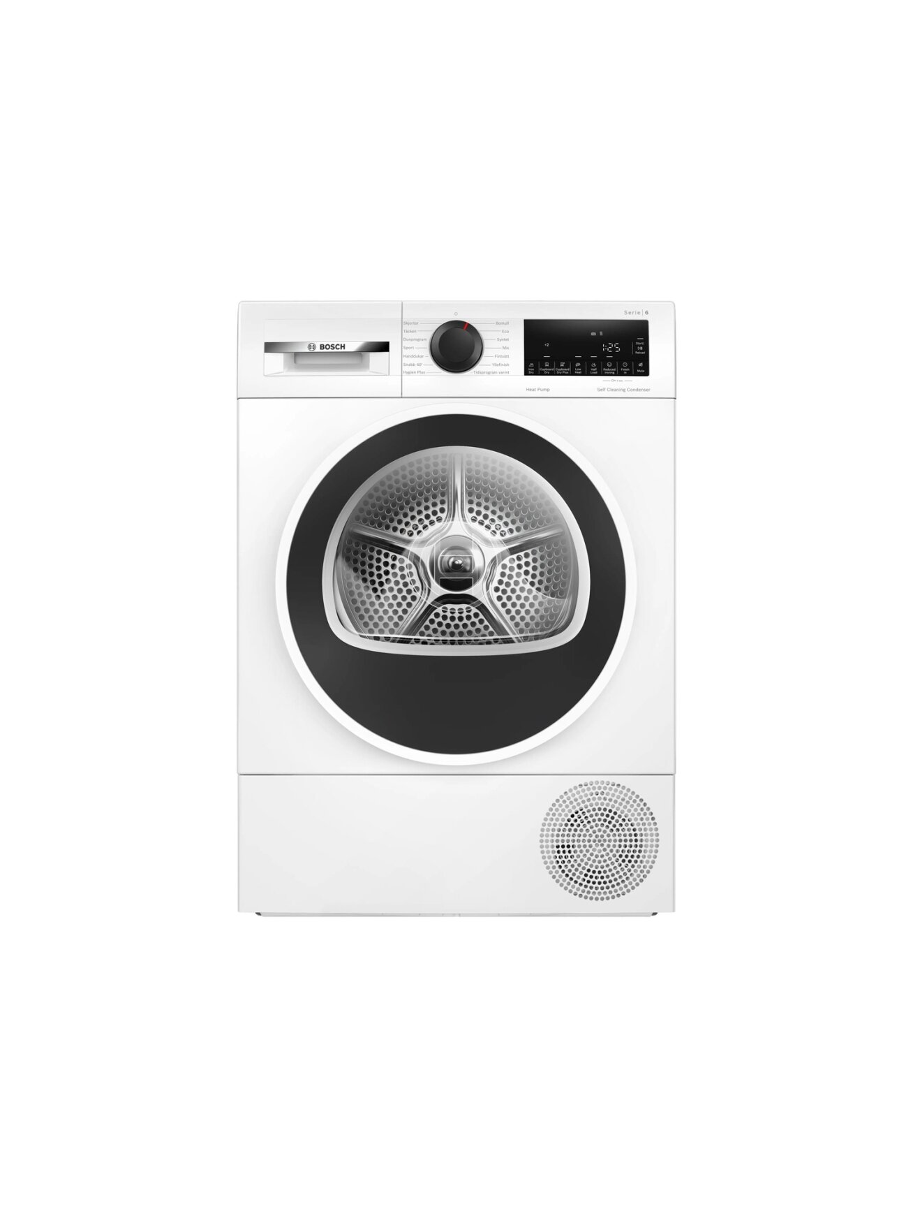 Bosch Dryer Machine with Heat Pump | WQG2450ISN | Energy efficiency class Class D | Front loading | 9 kg | LCD | Depth 61.3 cm | White
