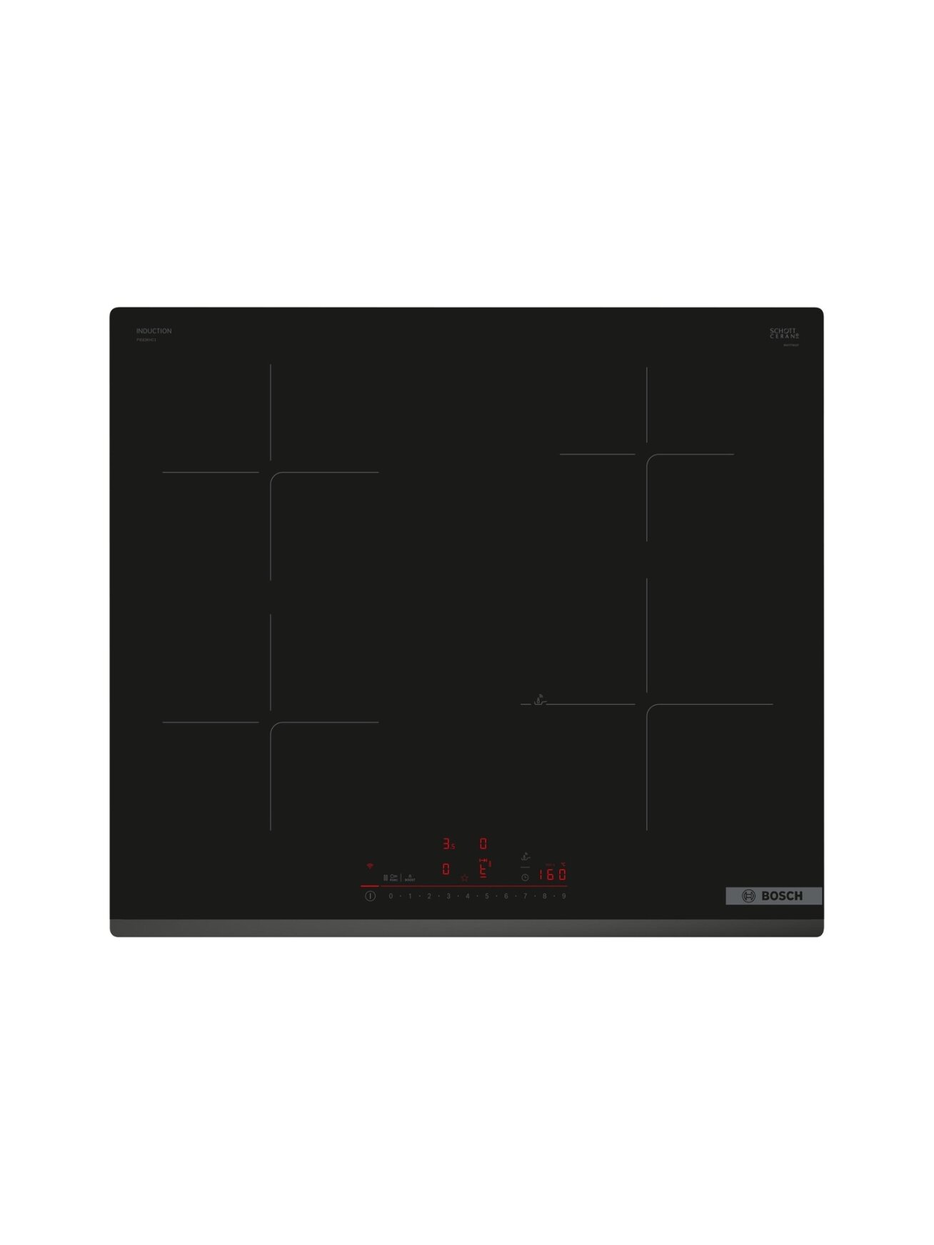 Bosch | Hob | PIE63KHC1Z | Induction | Number of burners/cooking zones 4 | Touch | Timer | Black