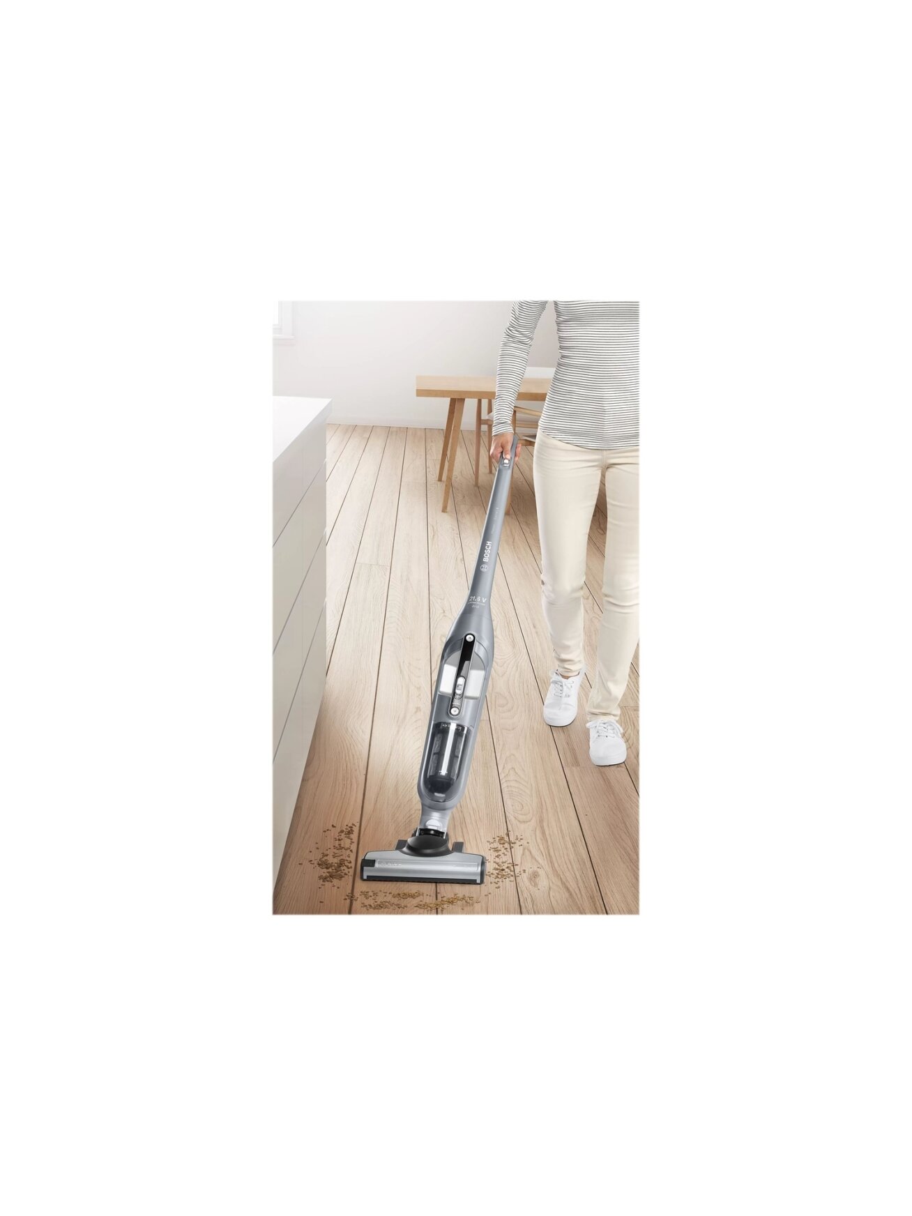 Bosch Vacuum Cleaner | BCH3P210 Series 4 | Cordless operating | Handstick | 21.6 V | Operating time (max) 50 min | Silver | Warranty 24 month(s) 7 Bosch Vacuum Cleaner | BCH3P210 Series 4 | Cordless operating | Handstick | 21.6 V | Operating time (max) 50 min | Silver | Warranty 24 month(s) 7