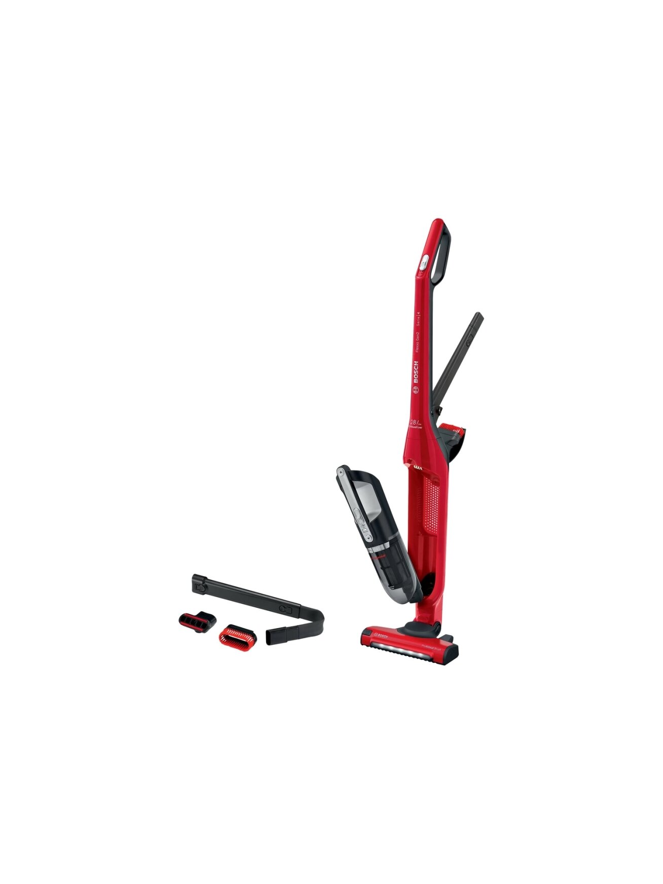 Bosch | Vacuum cleaner | Flexxo Gen2 28Vmax ProAnimal BBH3ZOO28 | Cordless operating | Handstick | N/A W | 25.2 V | Operating time (max) 55 min | Red | Warranty 24 month(s) Bosch | Vacuum cleaner | Flexxo Gen2 28Vmax ProAnimal BBH3ZOO28 | Cordless operating | Handstick | N/A W | 25.2 V | Operating time (max) 55 min | Red | Warranty 24 month(s)