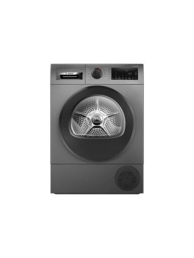 Bosch Dryer Machine with Heat Pump | WQG245DXSN | Energy efficiency class Class C | Front loading | 9 kg | Condensation | LCD | Depth 61.3 cm | Grey Bosch Dryer Machine with Heat Pump | WQG245DXSN | Energy efficiency class Class C | Front loading | 9 kg | Condensation | LCD | Depth 61.3 cm | Grey