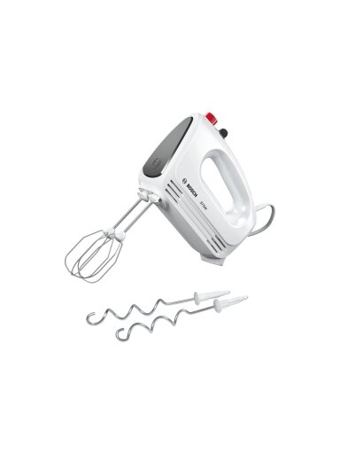 Bosch | Hand Mixer | MFQ22100 CleverMixx | Hand Mixer | 375 W | Number of speeds 4 | Turbo mode | White/Dark Grey Bosch | Hand Mixer | MFQ22100 CleverMixx | Hand Mixer | 375 W | Number of speeds 4 | Turbo mode | White/Dark Grey