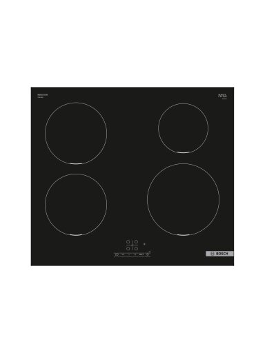 Bosch Hob | PIE611BB5E | Induction | Number of burners/cooking zones 4 | Touch | Timer | Black | Display Bosch Hob | PIE611BB5E | Induction | Number of burners/cooking zones 4 | Touch | Timer | Black | Display