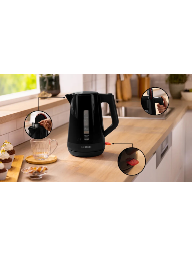 Bosch Kettle | TWK1M123 | Electric | 2400 W | 1.7 L | Plastic | 360° rotational base | Black Bosch Kettle | TWK1M123 | Electric | 2400 W | 1.7 L | Plastic | 360° rotational base | Black