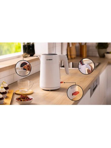 Bosch Kettle | TWK2M161 MyMoment | Electric | 2400 W | 1.7 L | Plastic | 360° rotational base | White Bosch Kettle | TWK2M161 MyMoment | Electric | 2400 W | 1.7 L | Plastic | 360° rotational base | White
