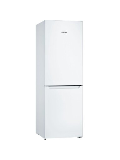 Bosch | Serie 2 Refrigerator | KGN33NWEB | Energy efficiency class E | Free standing | Combi | Height 176 cm | No Frost system | Fridge net capacity 193 L | Freezer net capacity 89 L | 42 dB | White