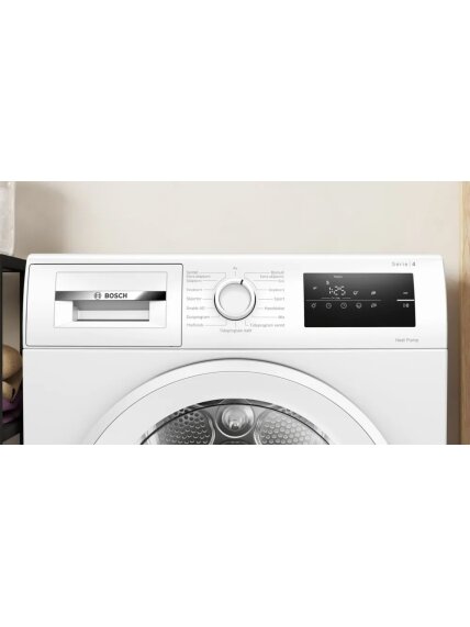 Bosch Dryer machine with heat pump | WTH85V0MSN | Energy efficiency class E | Front loading | 8 kg | LED | Depth 61 cm | White 7 Bosch Dryer machine with heat pump | WTH85V0MSN | Energy efficiency class E | Front loading | 8 kg | LED | Depth 61 cm | White 7