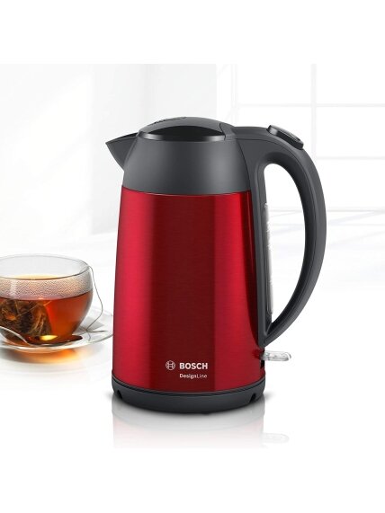 Bosch | Kettle | DesignLine TWK3P424 | Electric | 2400 W | 1.7 L | Stainless steel | 360° rotational base | Red