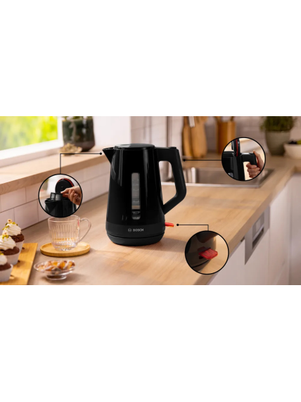 Bosch Kettle | TWK1M123 | Electric | 2400 W | 1.7 L | Plastic | 360° rotational base | Black 1