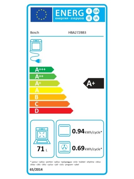 Bosch Oven | HBA272BB3 | 71 L | Electric | Pyrolysis/Hydrolytic | Touch control | Height 59.5 cm | Width 59.4 cm | Black 6