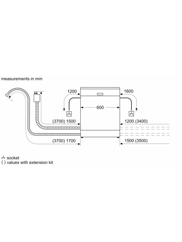 Bosch Dishwasher | SMV4EMX71S | Built-in | Width 60 cm | Number of place settings 14 | Number of programs 6 | Energy efficiency class B | Display | AquaStop function | White 5