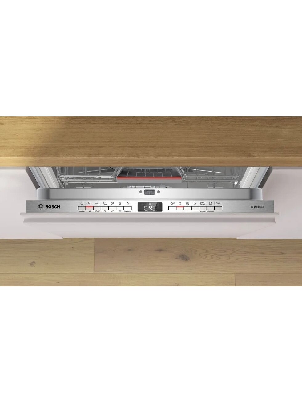 Bosch Dishwasher | SMV4EMX71S | Built-in | Width 60 cm | Number of place settings 14 | Number of programs 6 | Energy efficiency class B | Display | AquaStop function | White 2