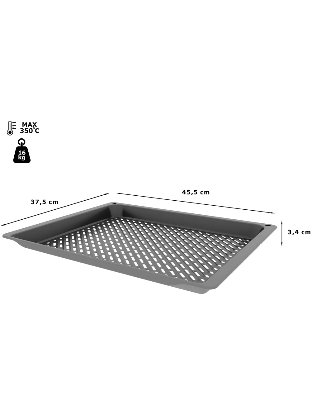 Bosch | Air Fry and Grill tray, 34 x 455 x 375 mm | HEZ629070 | Anthracite 1