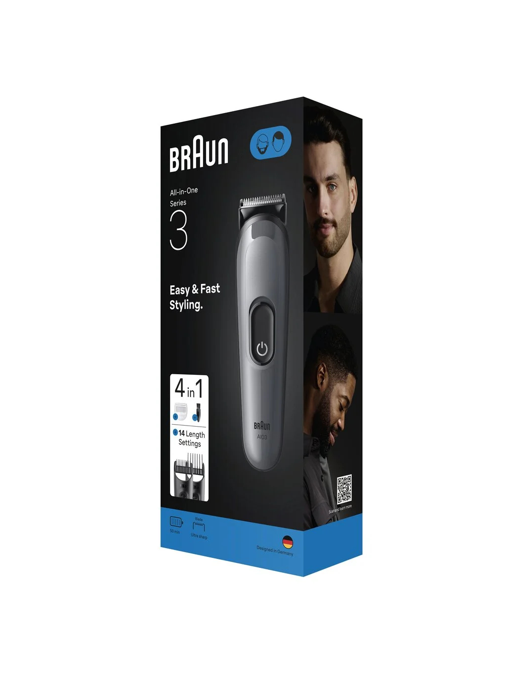 Braun 4-in-1 Grooming Kit | All-in-One Series 3 AIO3500 | Cordless | Number of length steps 14 | Black 4