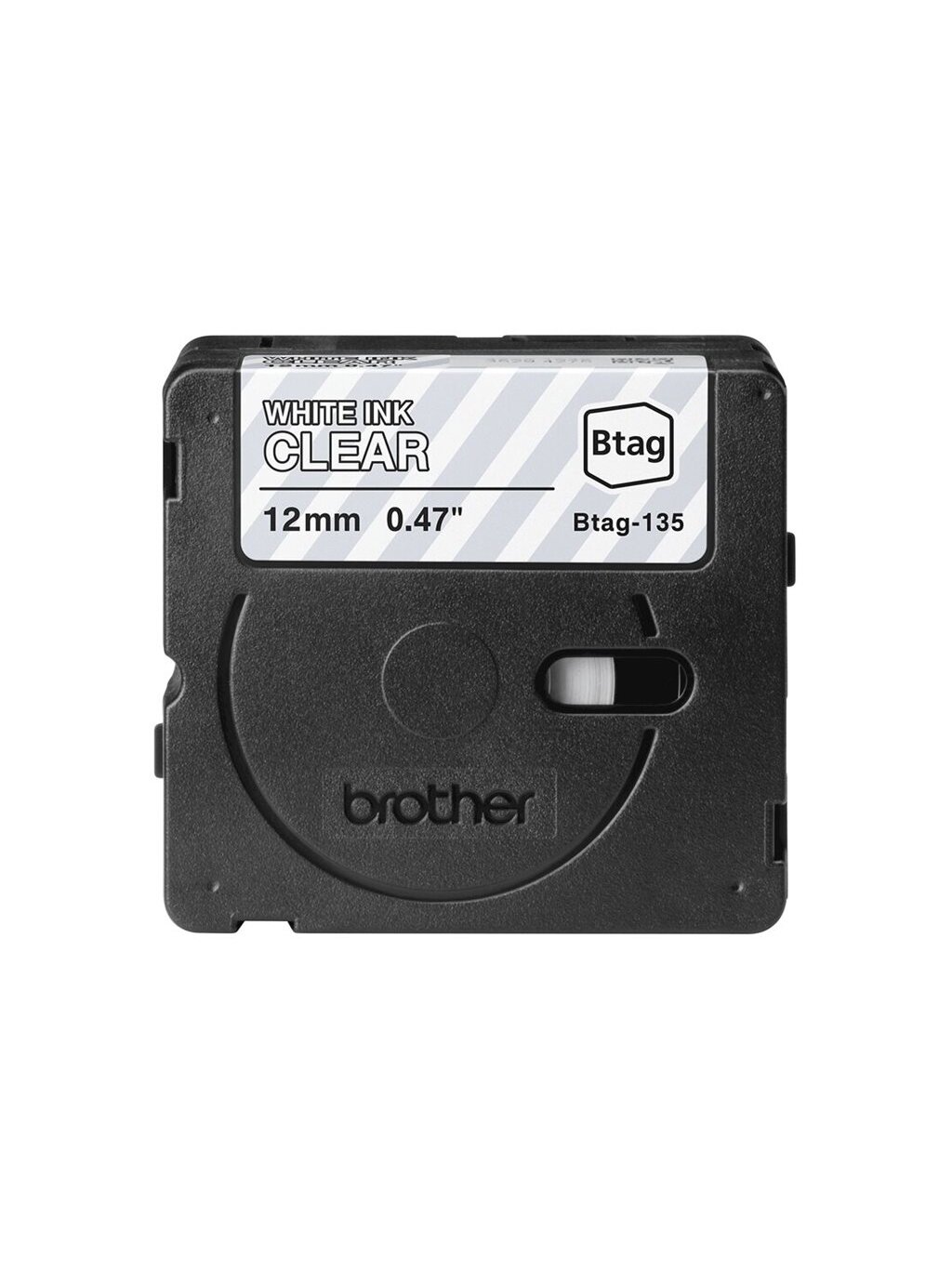 Brother BTAG-135 | White on Clear | Btag 1 Brother BTAG-135 | White on Clear | Btag 1