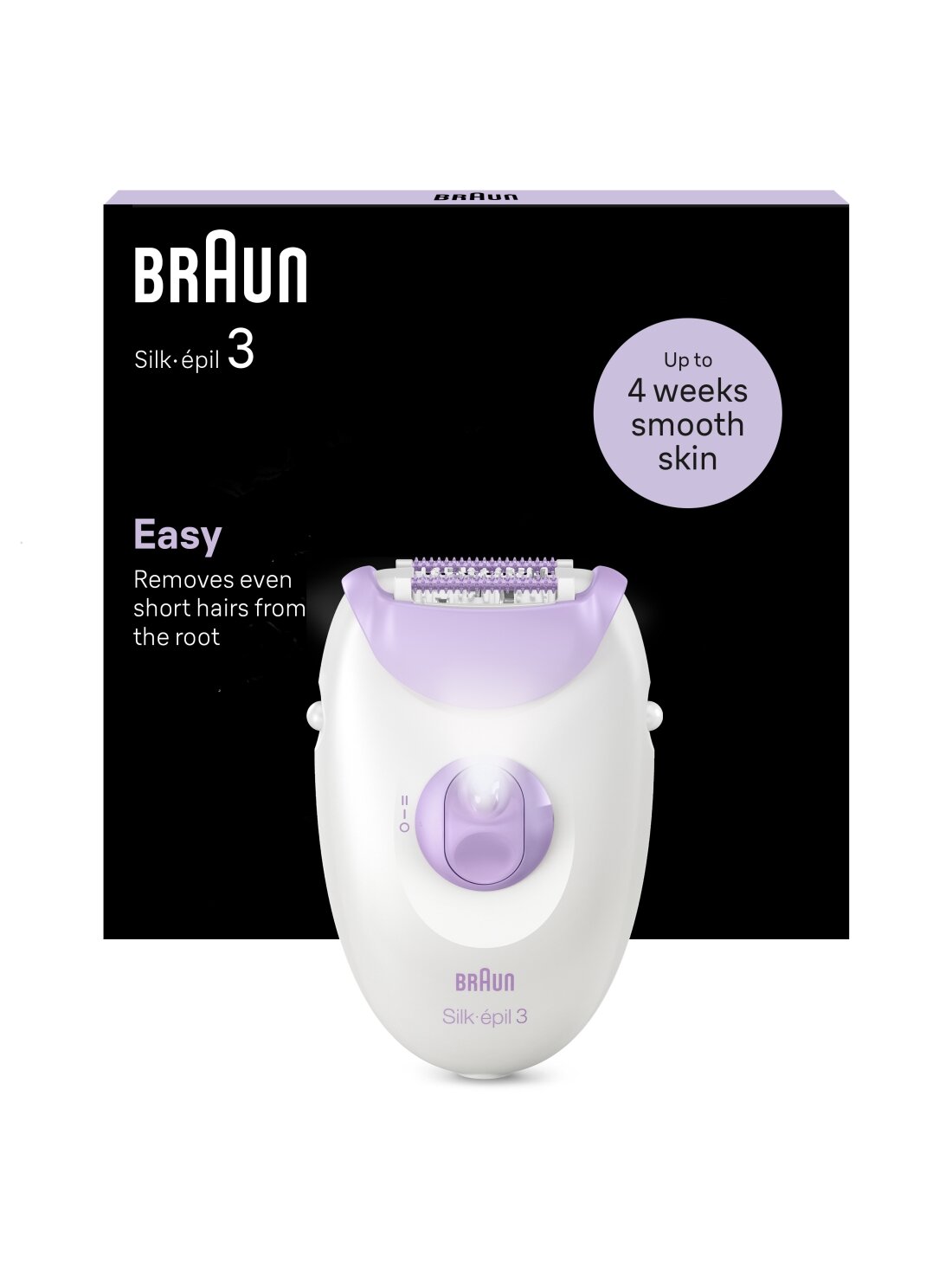 Braun Epilator | SE3-000 Silk épil 3 | Number of power levels 2 | White/Purple 1 Braun Epilator | SE3-000 Silk épil 3 | Number of power levels 2 | White/Purple 1