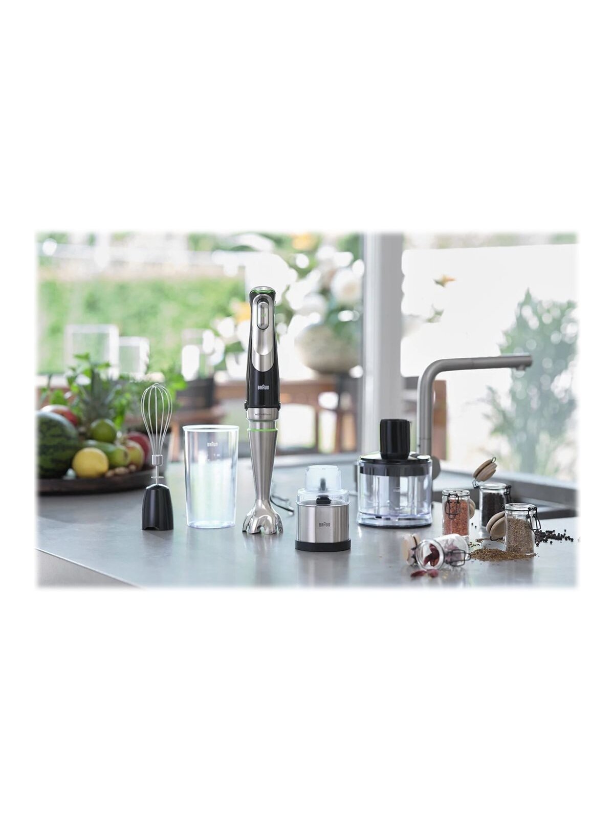 Braun | Hand Blender | MQ9138XI MultiQuick 9 | Hand Blender | 1200 W | Number of speeds 3 | Chopper | Ice crushing | Black/Stainless Steel 6