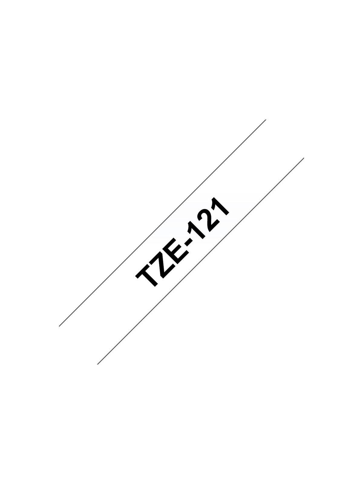 Brother | TZe-121 Laminated Tape | Black on Clear | TZe | 8 m | 9 cm 2