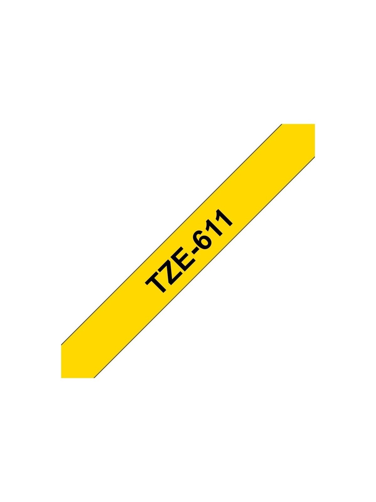 Brother | TZe-611 Laminated Tape | Black on Yellow | TZe | 8 m | 6 cm 2