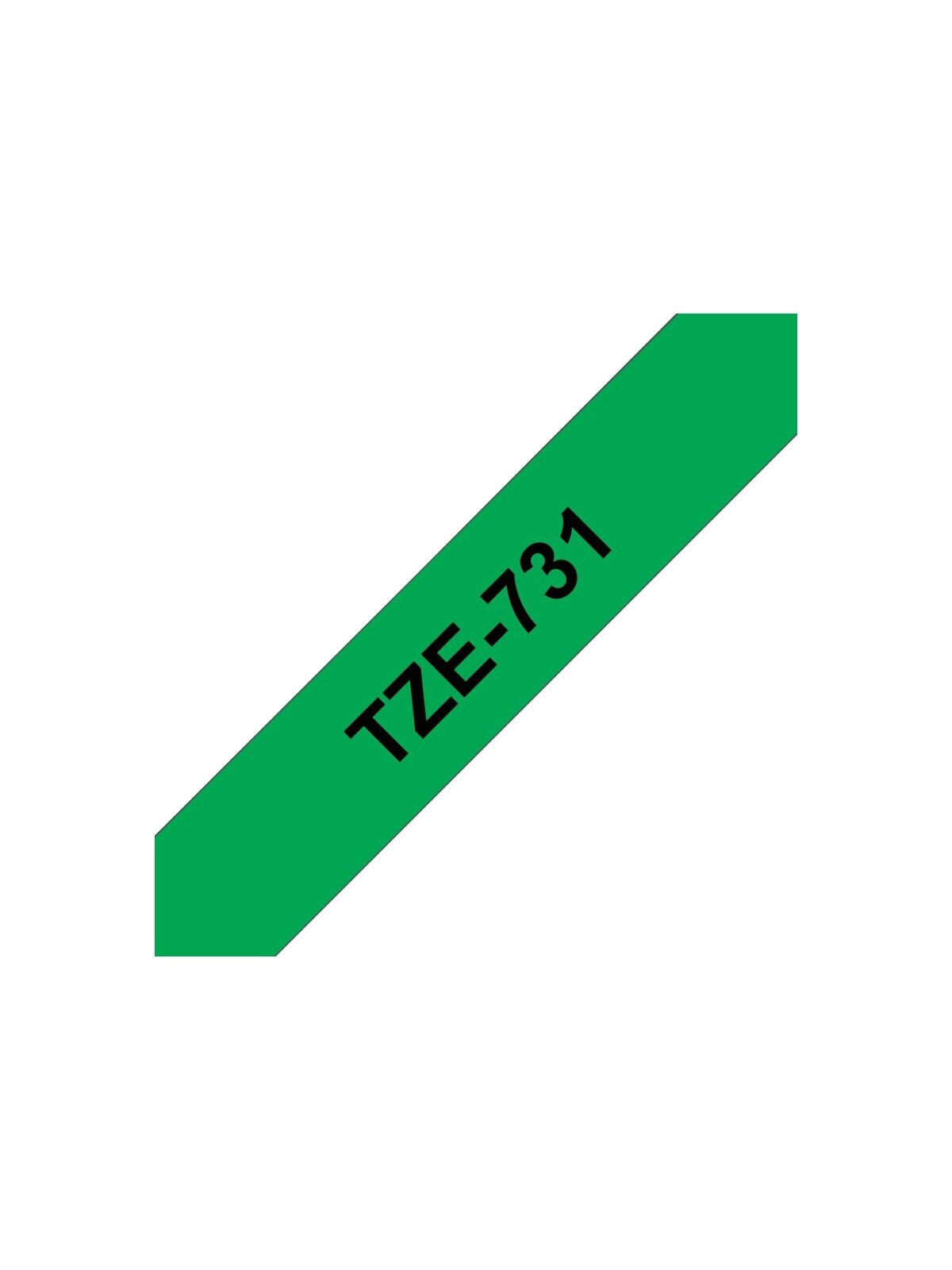 Brother | TZe-731 Laminated Tape | Black on Green | TZe | 8 m | 1.2 cm 3