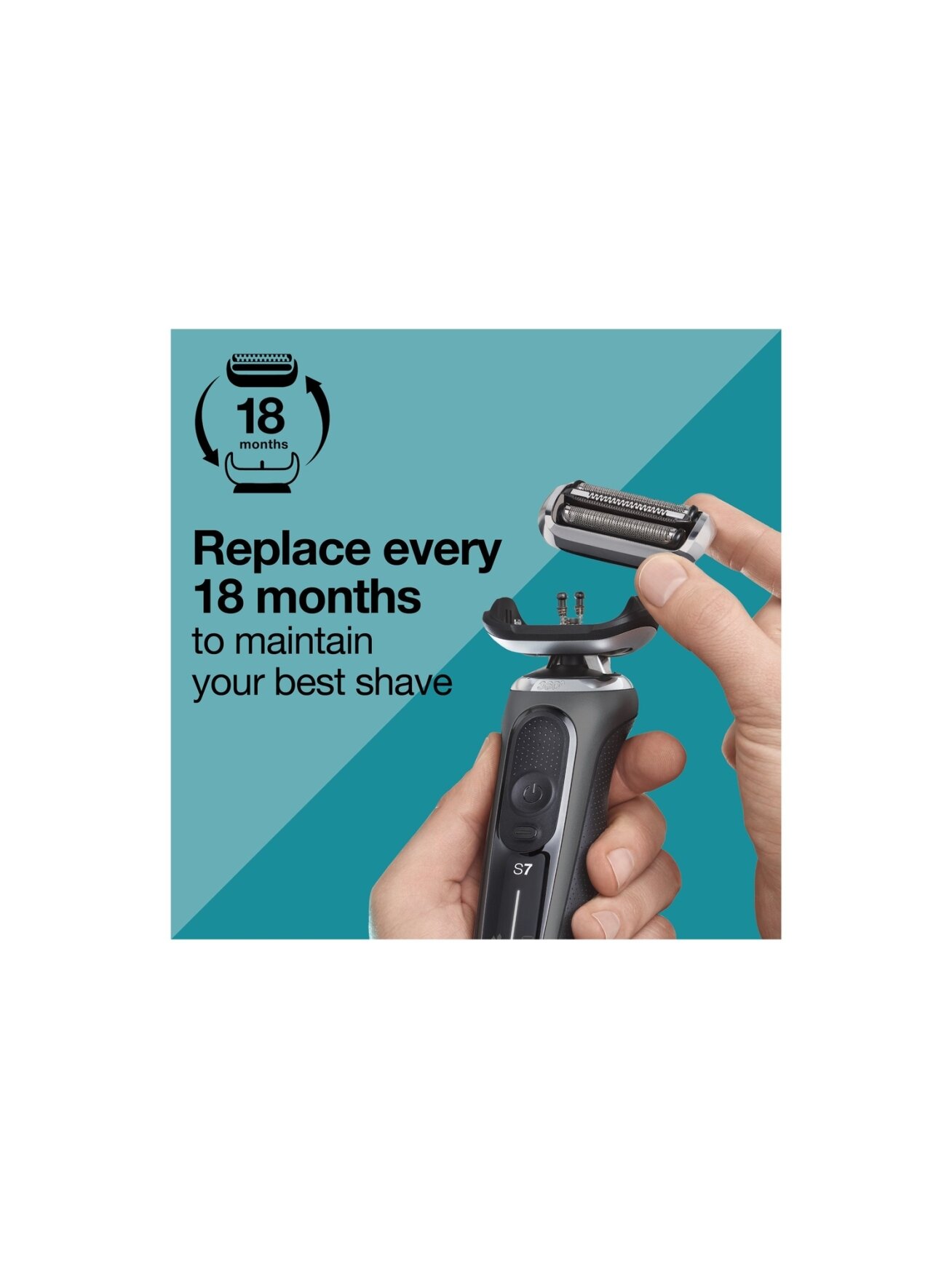 Braun 74S Shaver Replacement Head Series 7, Silver 2