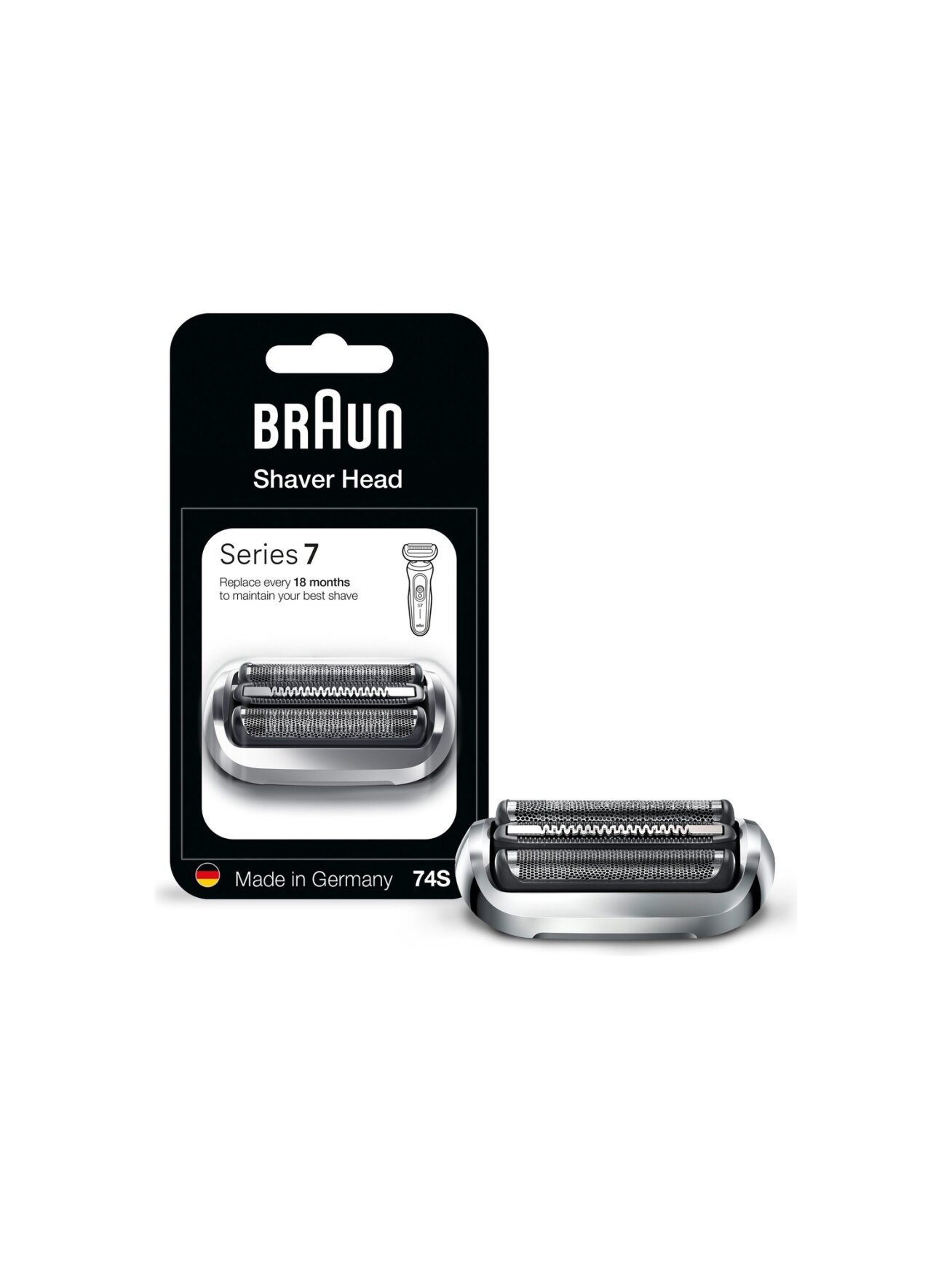 Braun 74S Shaver Replacement Head Series 7, Silver Braun 74S Shaver Replacement Head Series 7, Silver