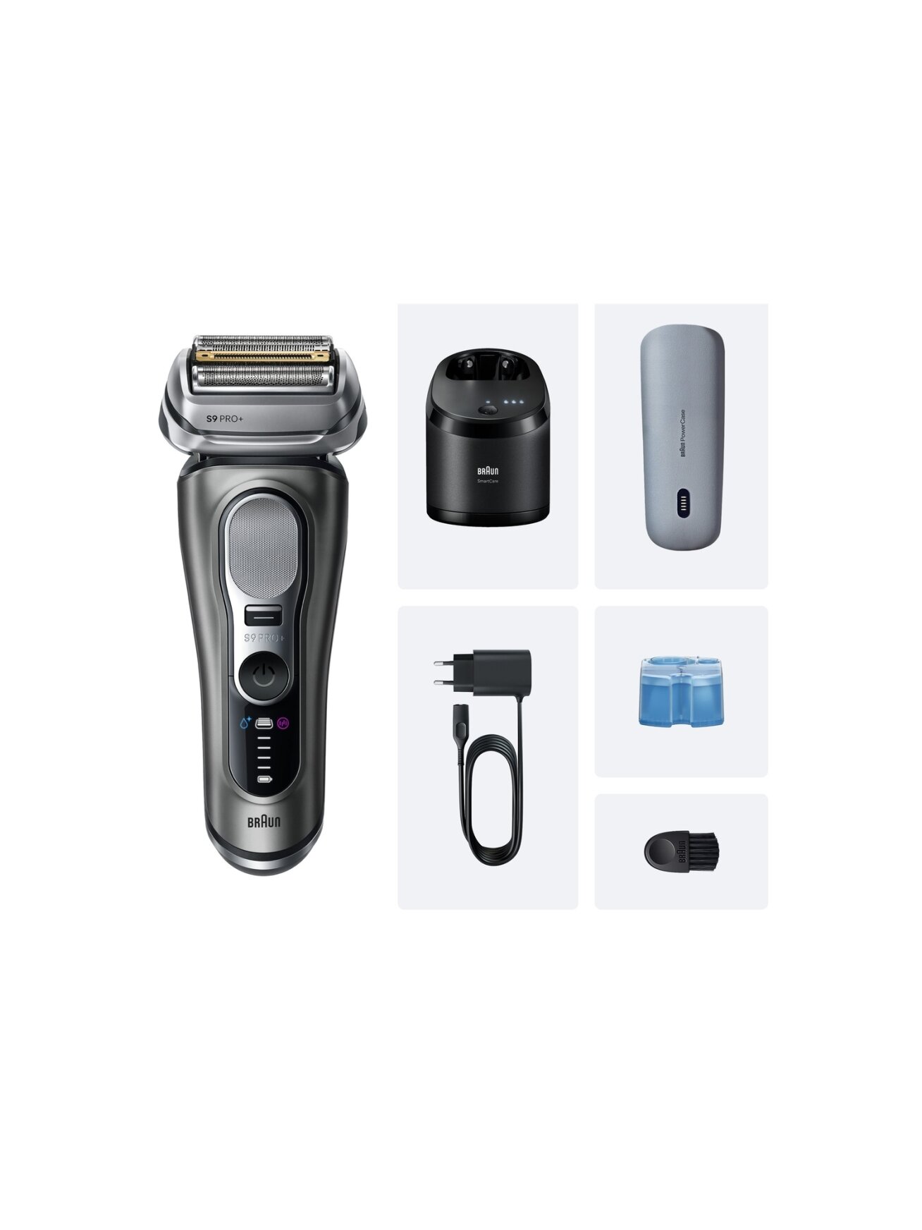 Braun 9675cc Series 9 PRO+ Clean&Charge Shaver, Grey Braun 9675cc Series 9 PRO+ Clean&Charge Shaver, Grey