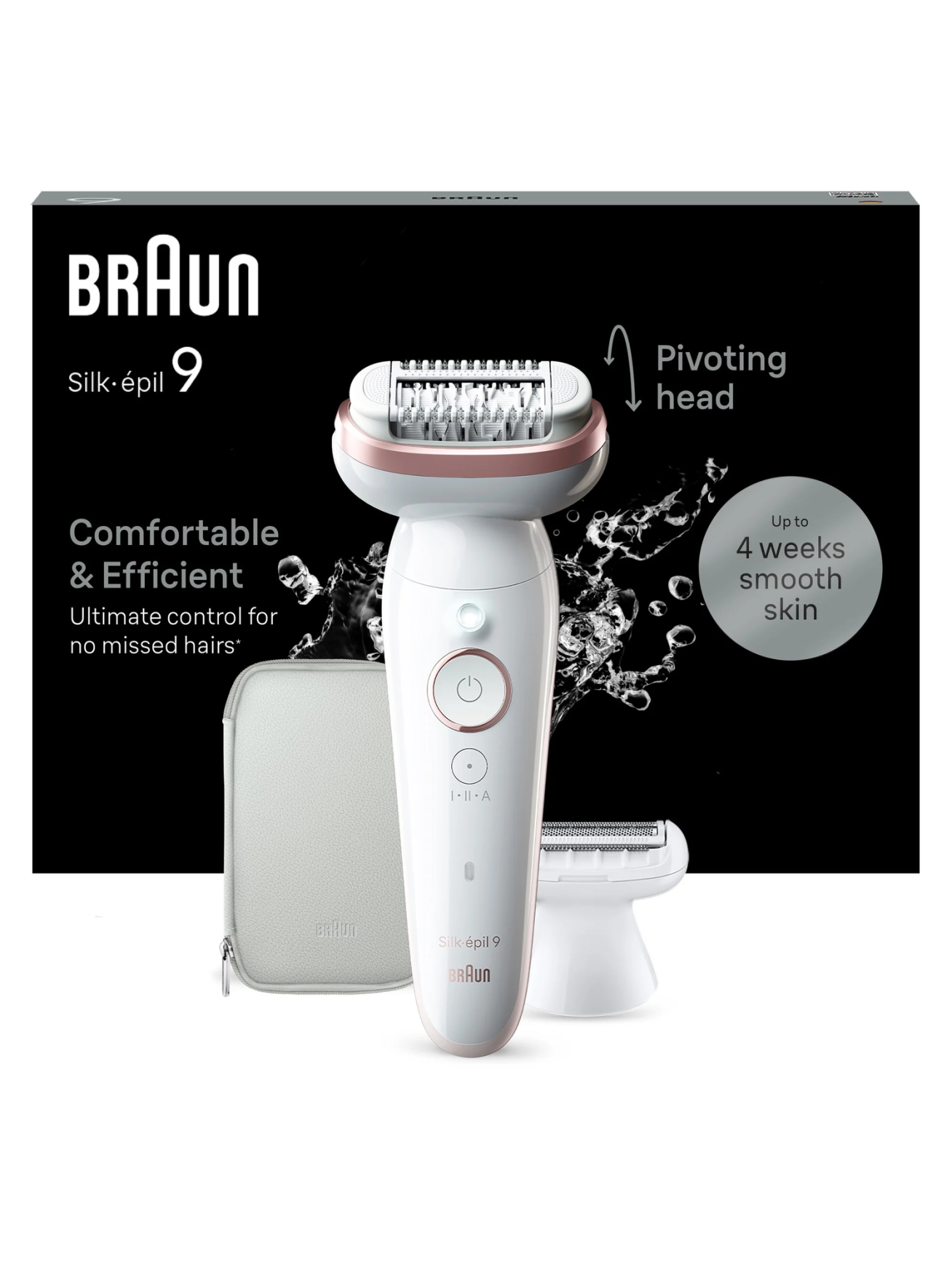Braun Epilator | SES9-030 Silk épil 9 | Operating time (max) 50 min | Number of power levels 2 | Wet & Dry | White/Rose 2 Braun Epilator | SES9-030 Silk épil 9 | Operating time (max) 50 min | Number of power levels 2 | Wet & Dry | White/Rose 2