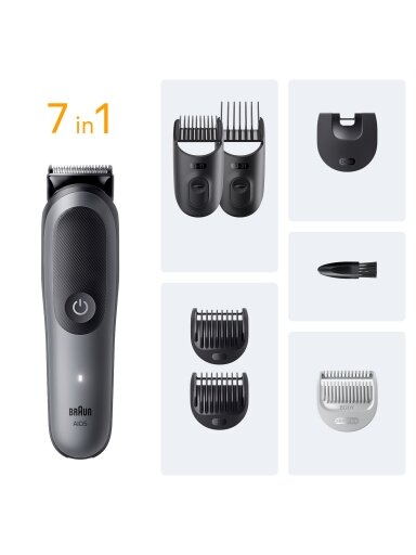 Braun 7-in-1 Grooming Kit | All-in-One Kit Series 5 AIO5520 | Cordless | Number of length steps 14 | Black Braun 7-in-1 Grooming Kit | All-in-One Kit Series 5 AIO5520 | Cordless | Number of length steps 14 | Black